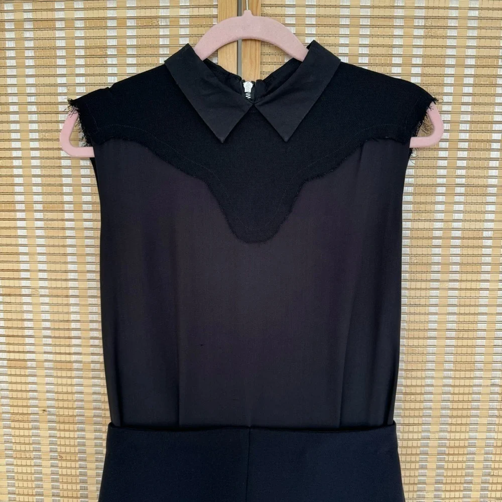 Bimba Y Lola Black Zip Collar Dress sleeveless, size:S